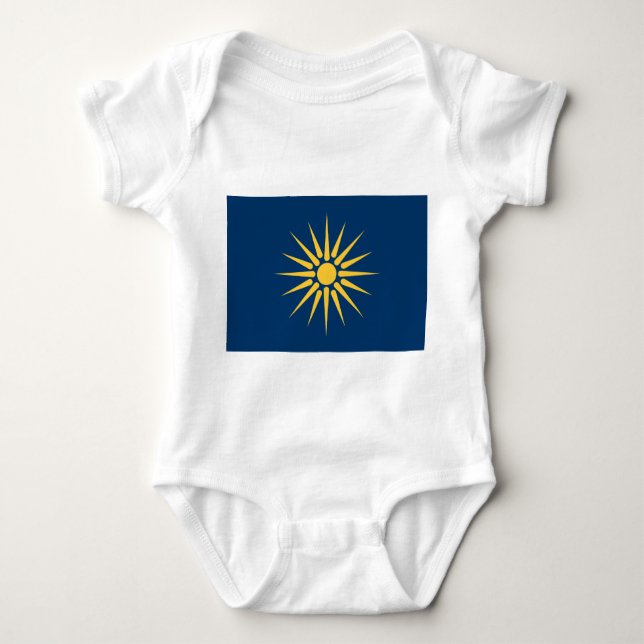 Patriotischer Babybodysuit mit Flagge in Mazedonie Baby Strampler (Vorderseite)