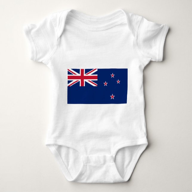 Patriotischer Babybodysuit mit Flagge in Neuseelan Baby Strampler (Vorderseite)