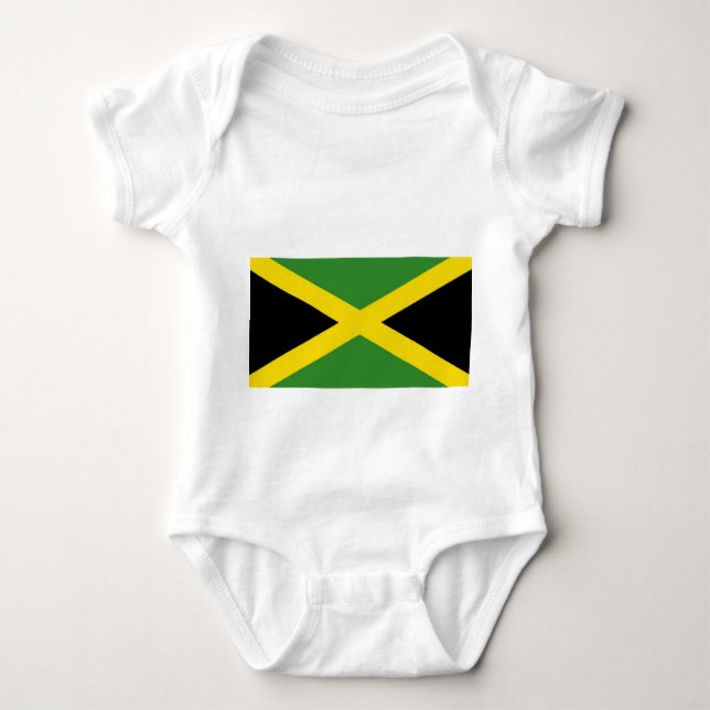 Patriotischer Babybodysuit mit Flagge Jamaika Baby Strampler (Vorderseite)