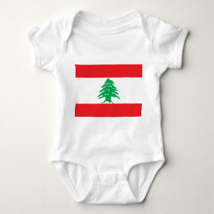 Patriotischer Babybodysuit mit Flagge Libanon Baby Strampler