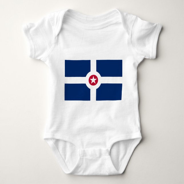 Patriotischer Babybodysuit mit Flagge von Indianap Baby Strampler (Vorderseite)