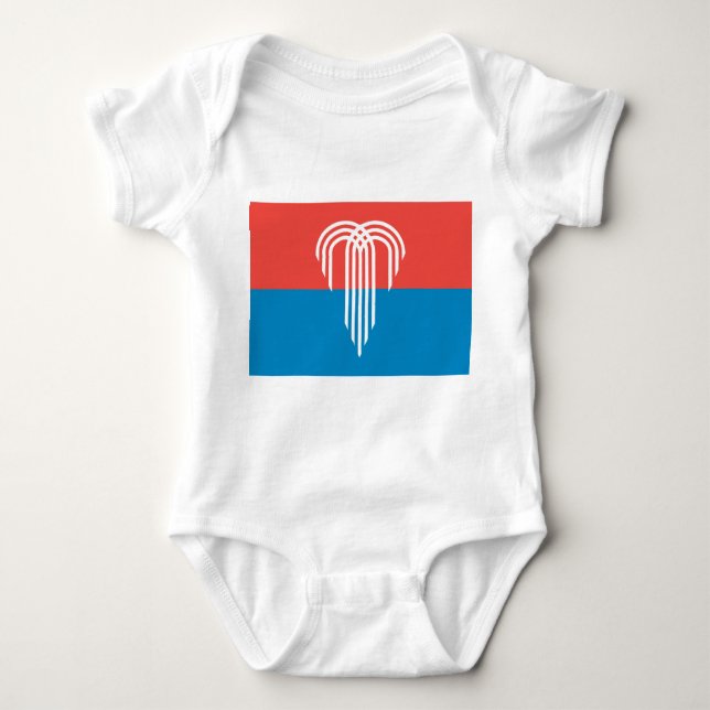 Patriotischer Babybodysuit mit Flagge von Kansas C Baby Strampler (Vorderseite)