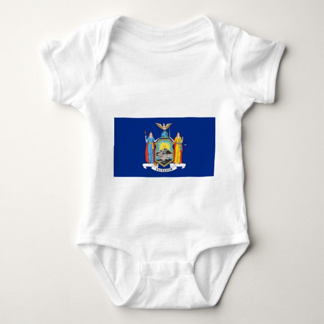 Patriotischer Babybodysuit mit Flagge von New York Baby Strampler (Vorderseite)