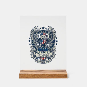 Patriotischer Bandana Rocker Old Glory Musik Rock  Acrylschild
