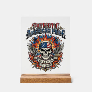 Patriotischer Bandana Rocker Old Glory Musik Rock  Acrylschild