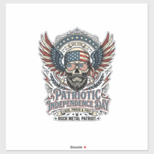 Patriotischer Bandana Rocker Old Glory Musik Rock  Aufkleber