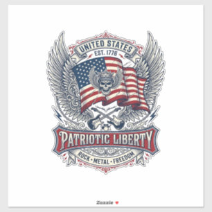 Patriotischer Bandana Rocker Old Glory Musik Rock Aufkleber