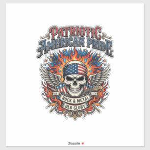 Patriotischer Bandana Rocker Old Glory Musik Rock Aufkleber