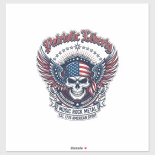 Patriotischer Bandana Rocker Old Glory Musik Rock Aufkleber