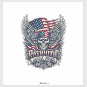 Patriotischer Bandana Rocker Old Glory Musik Rock Aufkleber
