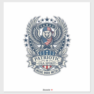 Patriotischer Bandana Rocker Old Glory Musik Rock  Aufkleber