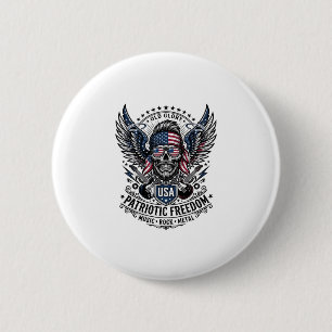Patriotischer Bandana Rocker Old Glory Musik Rock Button