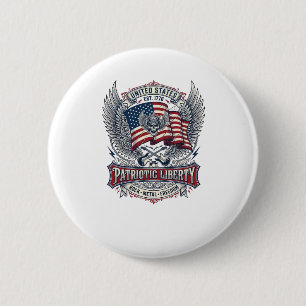 Patriotischer Bandana Rocker Old Glory Musik Rock  Button
