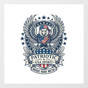 Patriotischer Bandana Rocker Old Glory Musik Rock Fensteraufkleber