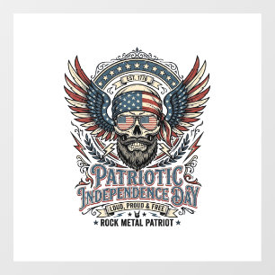 Patriotischer Bandana Rocker Old Glory Musik Rock Fensteraufkleber