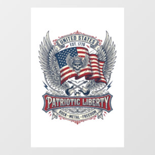 Patriotischer Bandana Rocker Old Glory Musik Rock Fensteraufkleber