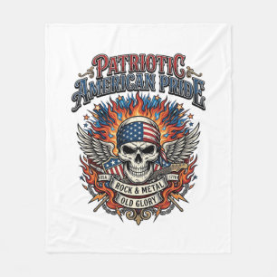 Patriotischer Bandana Rocker Old Glory Musik Rock  Fleecedecke