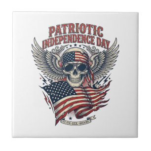 Patriotischer Bandana Rocker Old Glory Musik Rock Fliese