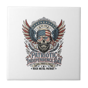 Patriotischer Bandana Rocker Old Glory Musik Rock Fliese