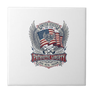 Patriotischer Bandana Rocker Old Glory Musik Rock Fliese