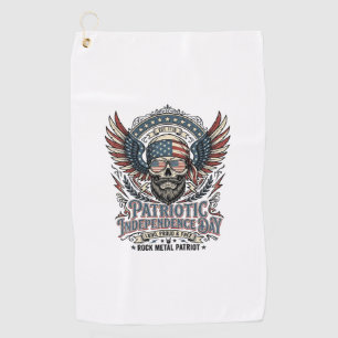 Patriotischer Bandana Rocker Old Glory Musik Rock  Golfhandtuch