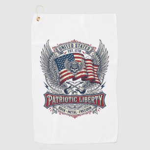 Patriotischer Bandana Rocker Old Glory Musik Rock Golfhandtuch
