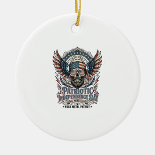 Patriotischer Bandana Rocker Old Glory Musik Rock Keramik Ornament