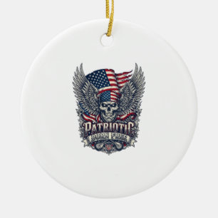 Patriotischer Bandana Rocker Old Glory Musik Rock Keramik Ornament
