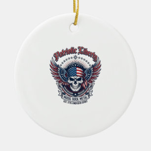 Patriotischer Bandana Rocker Old Glory Musik Rock Keramik Ornament
