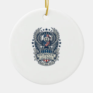 Patriotischer Bandana Rocker Old Glory Musik Rock Keramik Ornament
