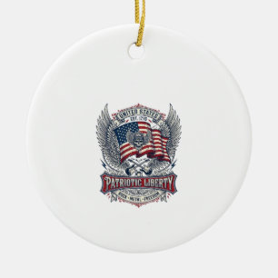 Patriotischer Bandana Rocker Old Glory Musik Rock Keramik Ornament