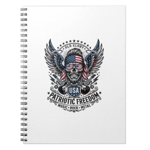 Patriotischer Bandana Rocker Old Glory Musik Rock Notizblock