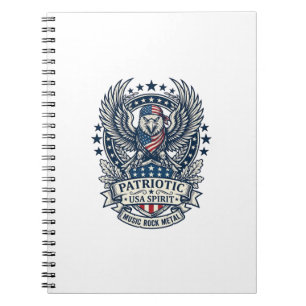 Patriotischer Bandana Rocker Old Glory Musik Rock  Notizblock