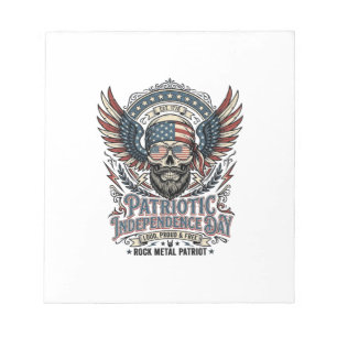 Patriotischer Bandana Rocker Old Glory Musik Rock  Notizblock