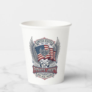 Patriotischer Bandana Rocker Old Glory Musik Rock  Pappbecher