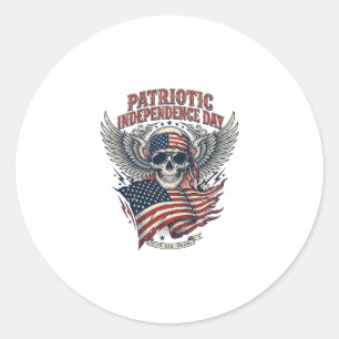 Patriotischer Bandana Rocker Old Glory Musik Rock  Runder Aufkleber