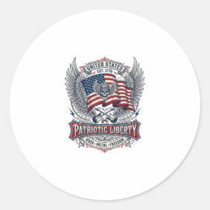 Patriotischer Bandana Rocker Old Glory Musik Rock  Runder Aufkleber