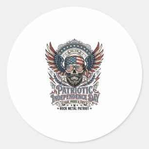 Patriotischer Bandana Rocker Old Glory Musik Rock  Runder Aufkleber