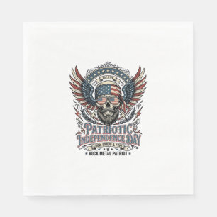 Patriotischer Bandana Rocker Old Glory Musik Rock  Serviette