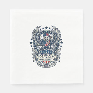 Patriotischer Bandana Rocker Old Glory Musik Rock Serviette