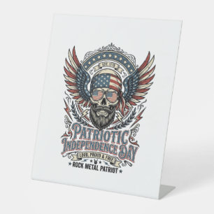 Patriotischer Bandana Rocker Old Glory Musik Rock  Sockelschild
