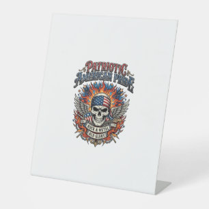 Patriotischer Bandana Rocker Old Glory Musik Rock  Sockelschild