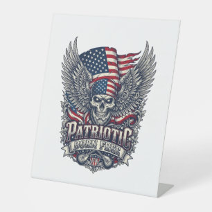 Patriotischer Bandana Rocker Old Glory Musik Rock  Sockelschild