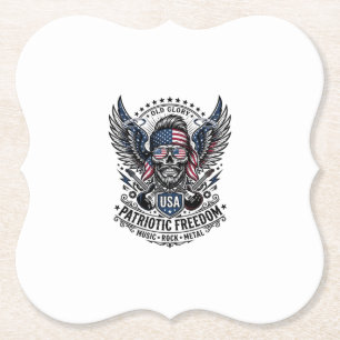 Patriotischer Bandana Rocker Old Glory Musik Rock Untersetzer