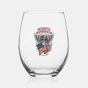 Patriotischer Bandana Rocker Old Glory Musik Rock Weinglas Ohne Stiel