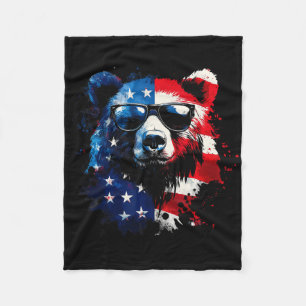 Patriotischer Bär Amerikanische Flagge Grizzlybär Fleecedecke