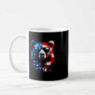 Patriotischer Bär Amerikanische Flagge Grizzlybär Kaffeetasse