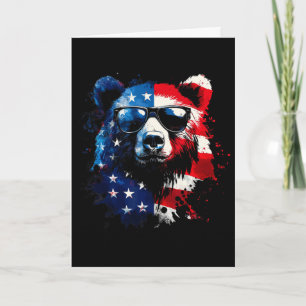 Patriotischer Bär Amerikanische Flagge Grizzlybär  Karte