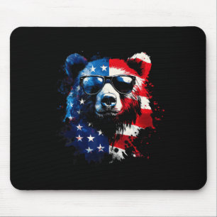 Patriotischer Bär Amerikanische Flagge Grizzlybär Mousepad