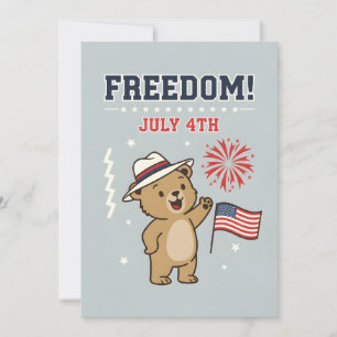 Patriotischer Bär Freiheit 4. Juli USA Unabhängigk Feiertagskarte
